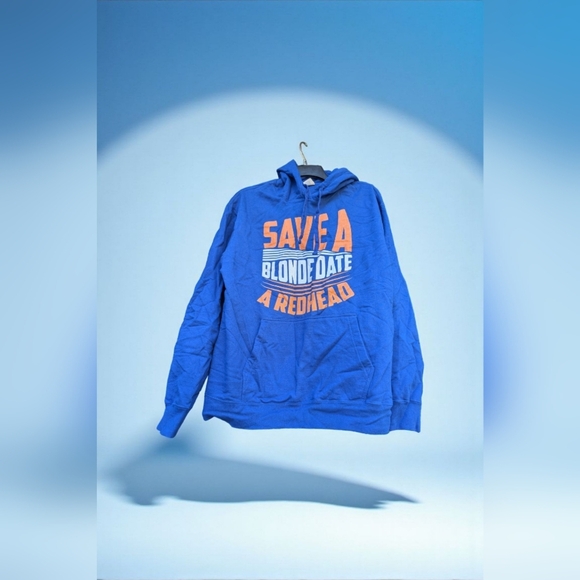 Funny Redhead Ginger Designs Save A Blonde Date A Redhead Pullover Hoodie L EUC - Picture 5 of 10